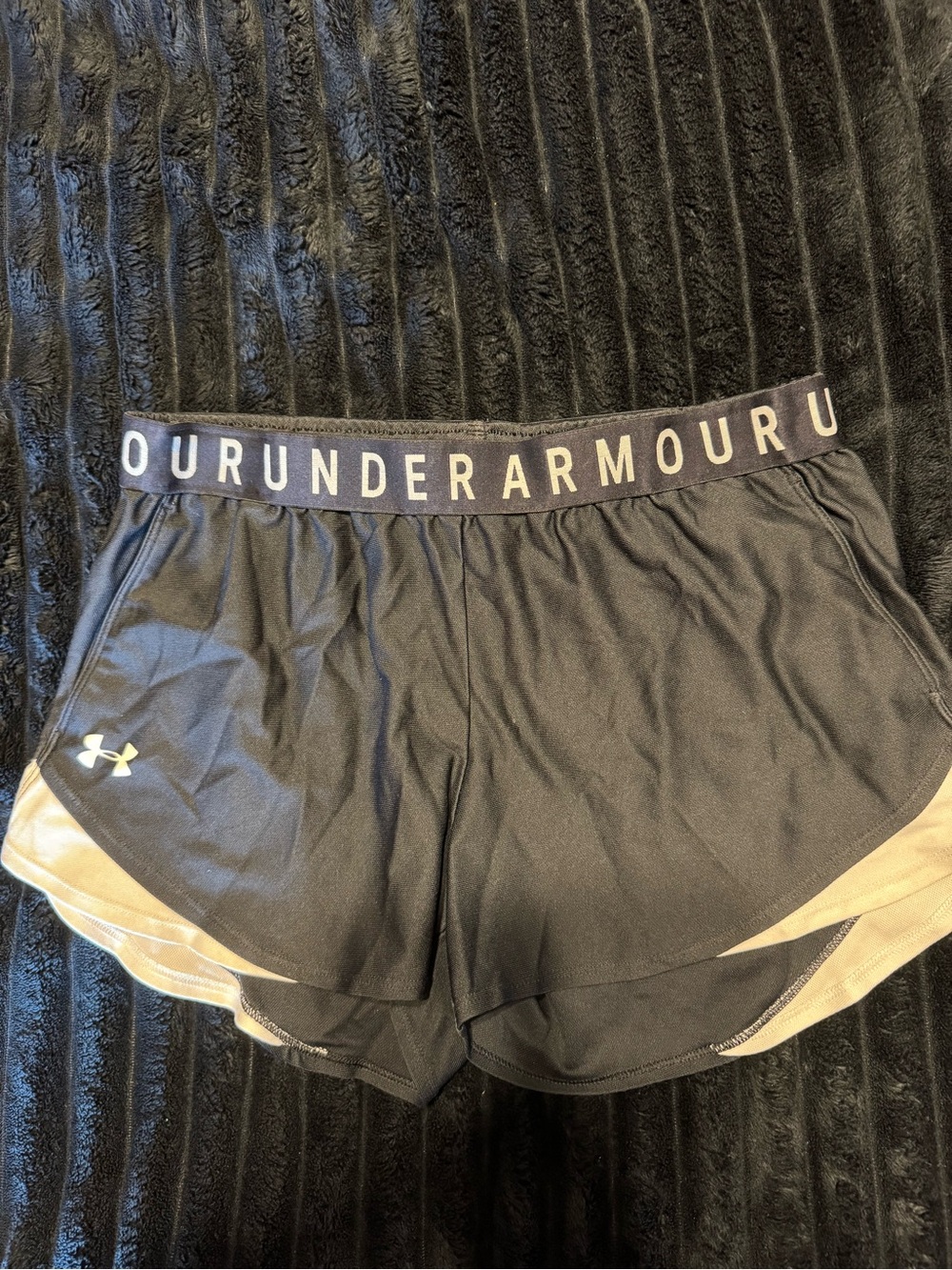 Under Armour Women's Black Shorts with White Accents